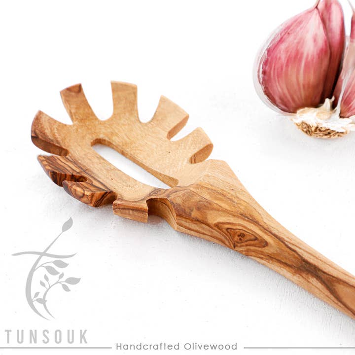 Handcrafted Olivewood - Wholesale Kitchen Spoon - Olive Wood Spaghetti Spoon, Handmade