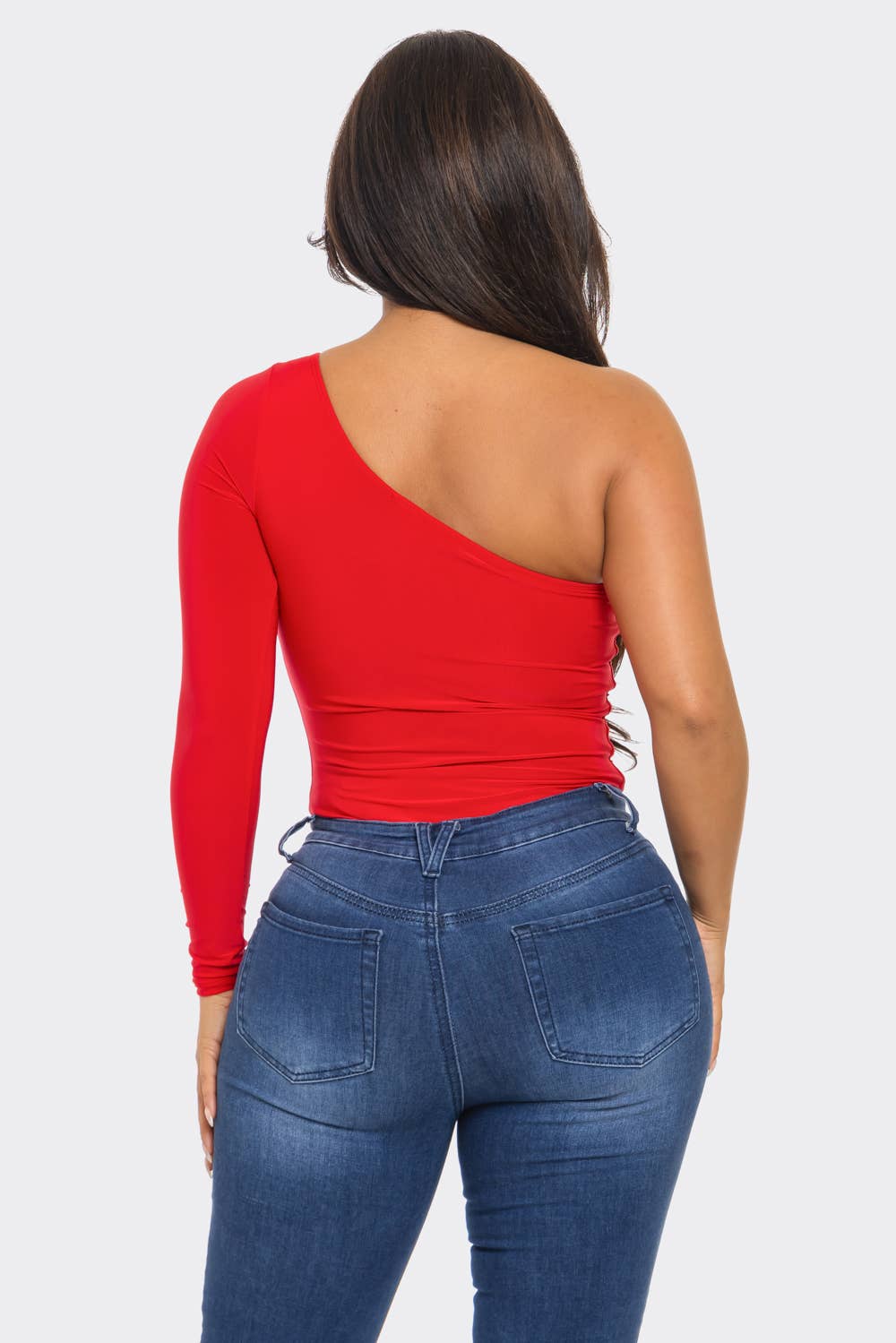 Uptown Apparel - Venta al por mayor Body - Mujer - Body con forro de tanga recortado con un solo hombro J67784