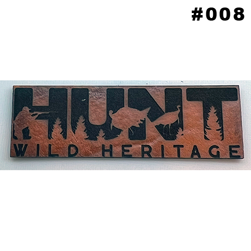 Wild Heritage Apparel - Venta al por mayor Accesorio para sombrero - Hombre - Parche de sombrero de cuero grabado personalizado6