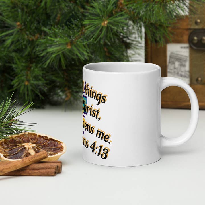 Mug blanc brillant pour la vente par Grow Your Faith