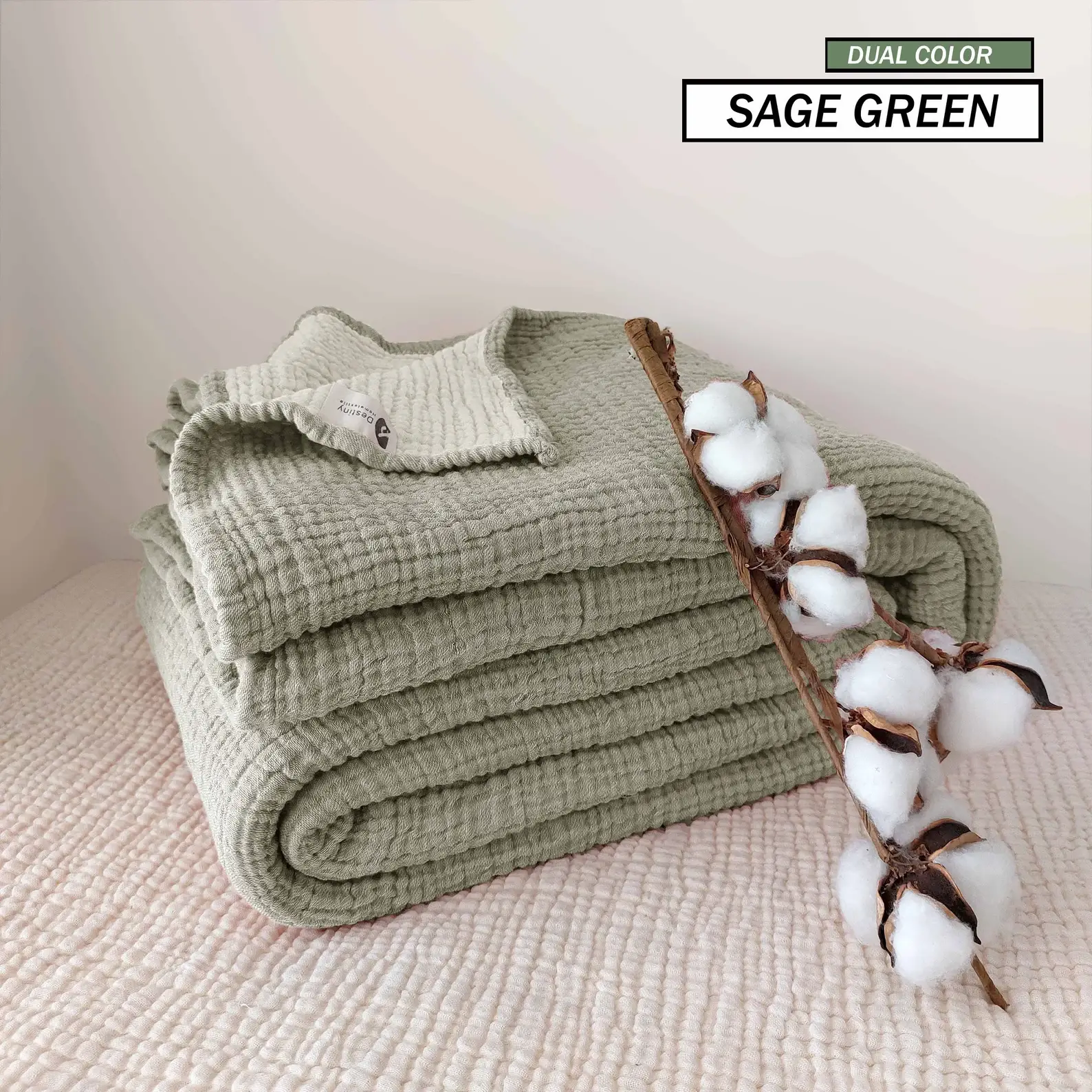 Aseel Buy Good - Wholesale Throw Blanket - Cotton Oversized Throw Bedspread King Size 4-Layer Muslin15