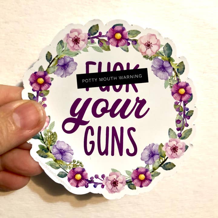 F*ck your guns sticker for wholesale by Anthem Sticker Company