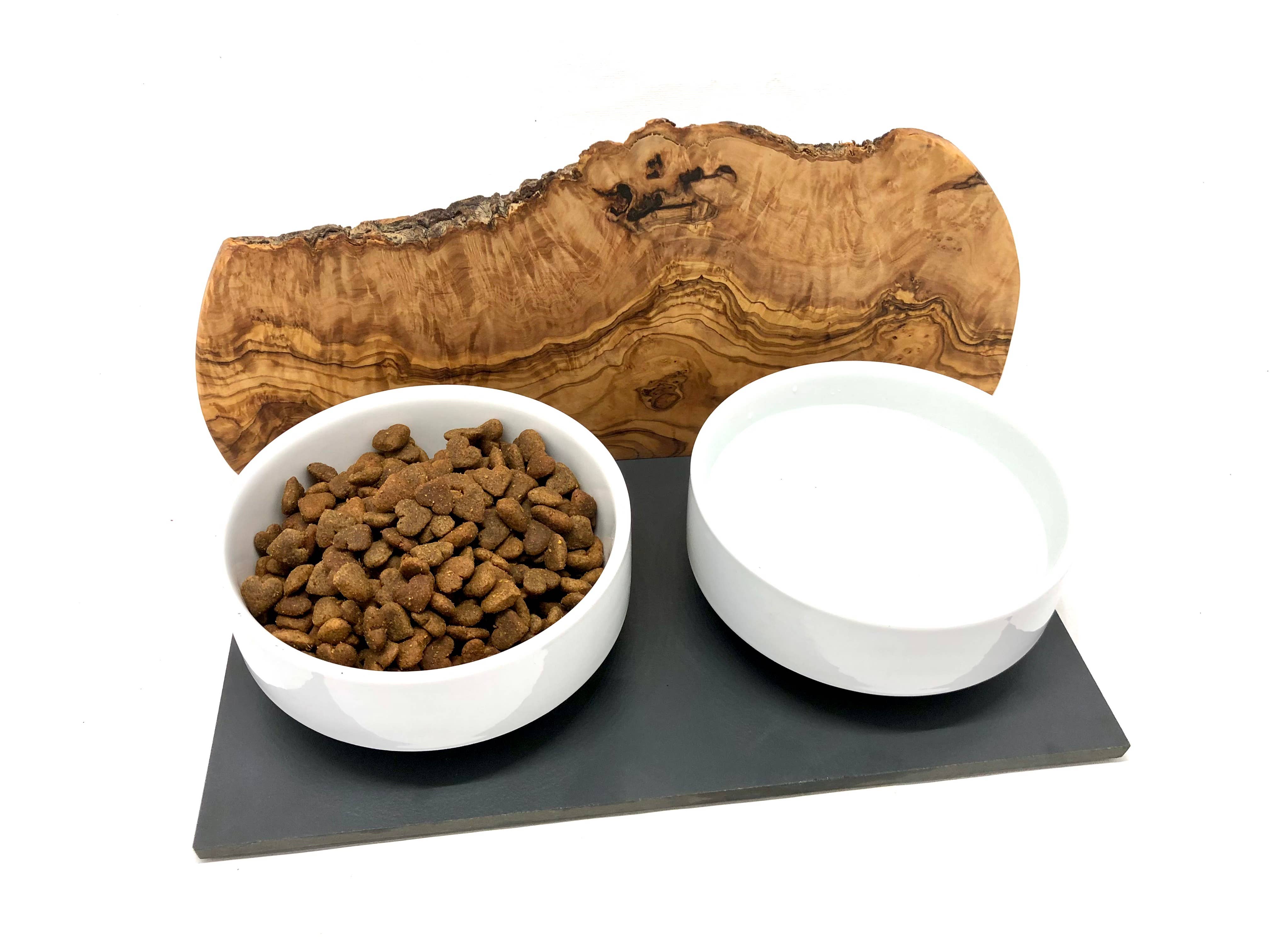 olivenholz-erleben - Wholesale Pet Bowl - Cat/Dog - Feeding and drinking station “Cats only” 2x 0.4 liter DUO MOUNTAIN2