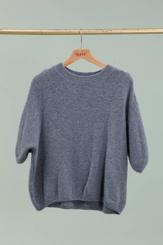 NAÏS PARIS - Wholesale Knit Sweater - Women's - ROUND NECK SHORT SLEEVE SWEATER IN SUPERFINE ALPACA23