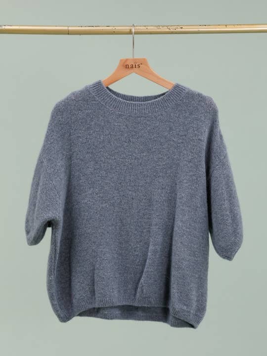 NAÏS PARIS - Wholesale Knit Sweater - Women's - ROUND NECK SHORT SLEEVE SWEATER IN SUPERFINE ALPACA23