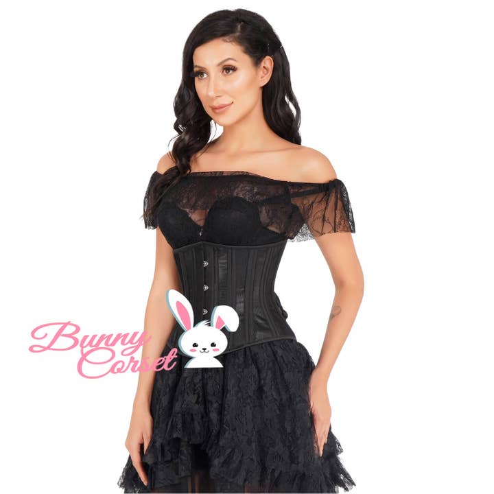 Black Alivia Underbust Mesh Corset G-126 for wholesale on Faire