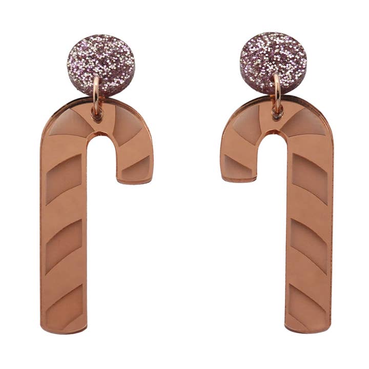 Christmas Candy Cane Acrylic Dangle Earrings for wholesale by Girlfetti