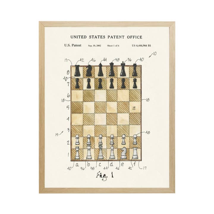 Chess Patent for wholesale by Antique Curiosities Inc
