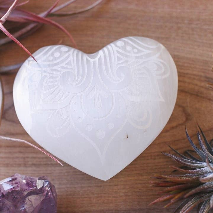 Fractalista Designs - Wholesale Spiritual Stone/Crystal - WAY Selenite Heart Crystal Mothers Day Mother's Day Gifts fo1