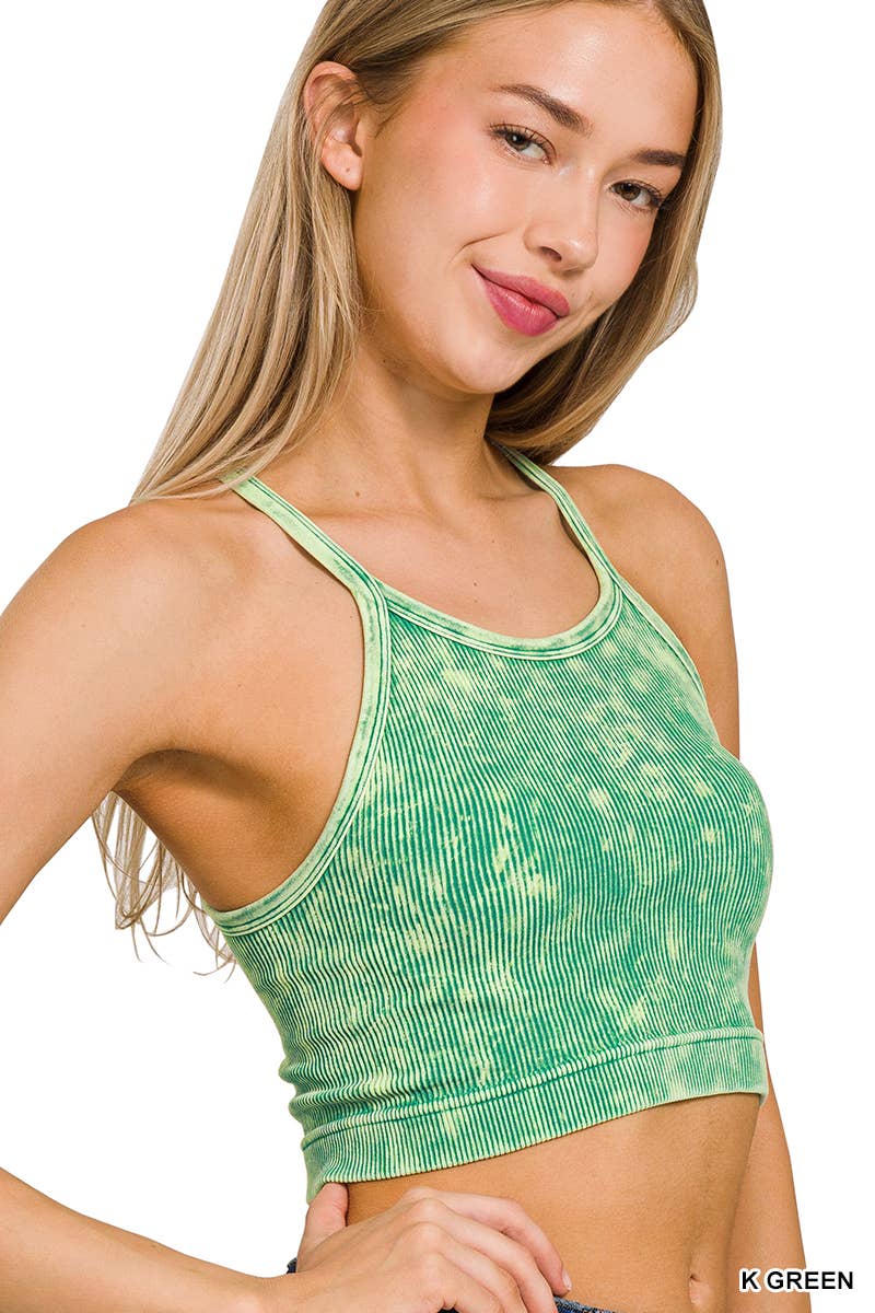 42POPS - Wholesale Tank Top - Women's - `.Washed Seamless Halter Crop Tank35