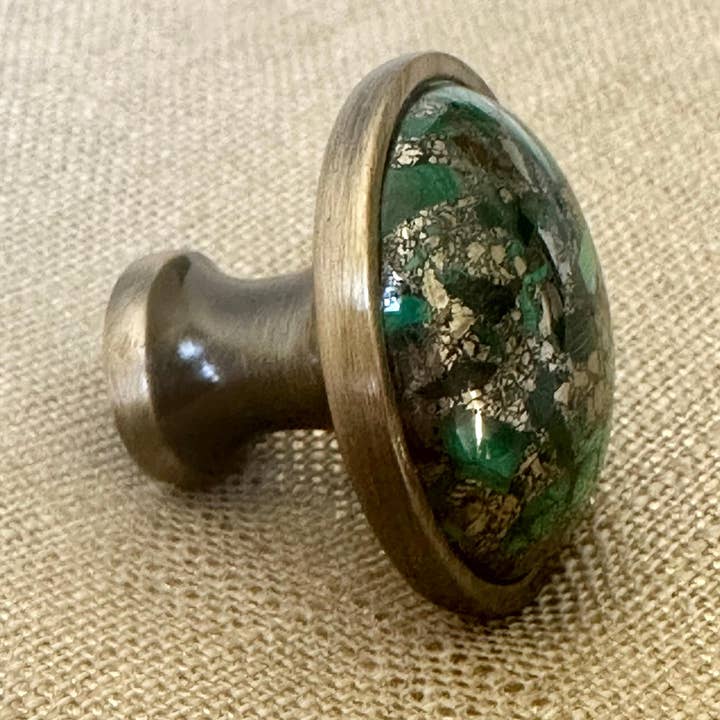 Stephen D. Evans – wholesale Knob/pull – Luxury Malachite Art Deco Brass Drawer Pulls5