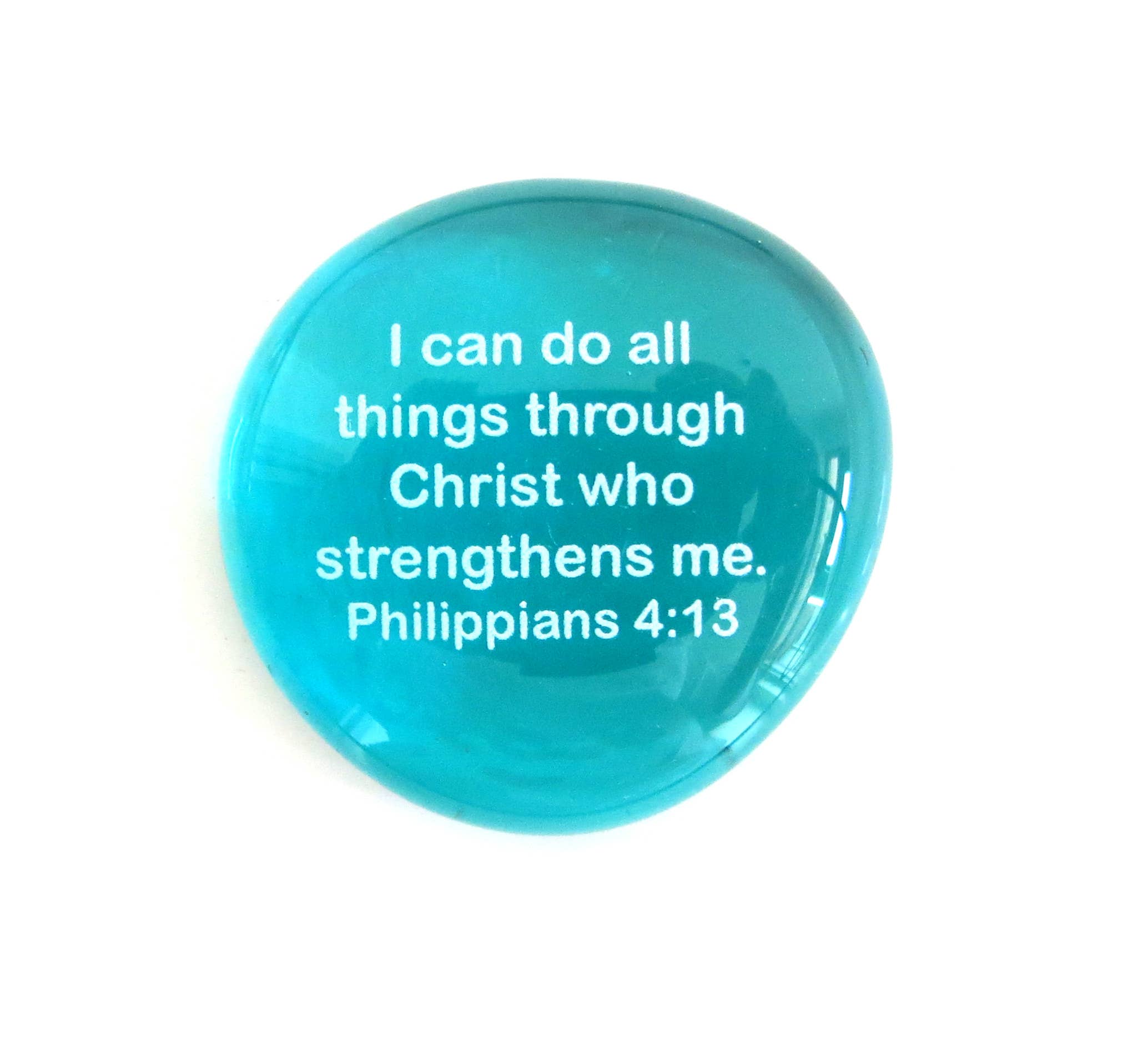 Lifeforce Glass, Inc. – wholesale Keepsake coin/token – Glass Stone: I Can Do All Things...Philippians 4:1310