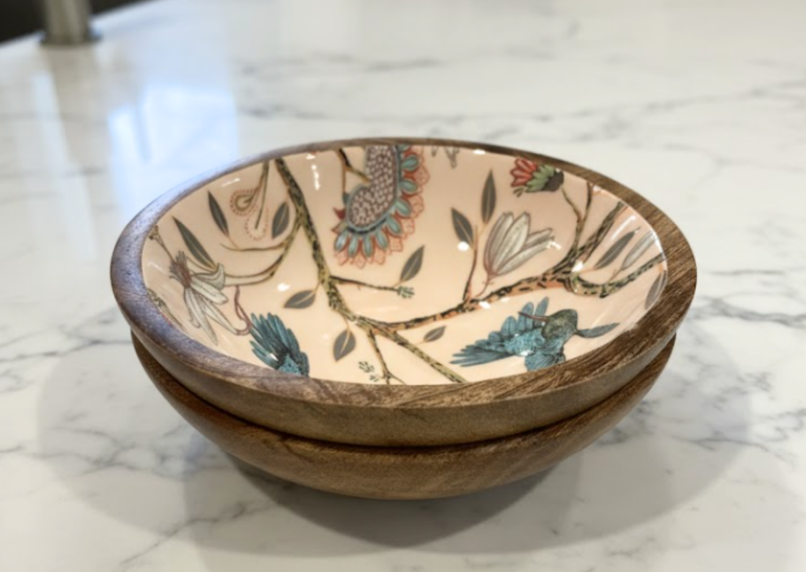 Bohozena – wholesale Serving bowl – Hummingbird Mango Wood Serving Bowl, Wood Salad Bowl11