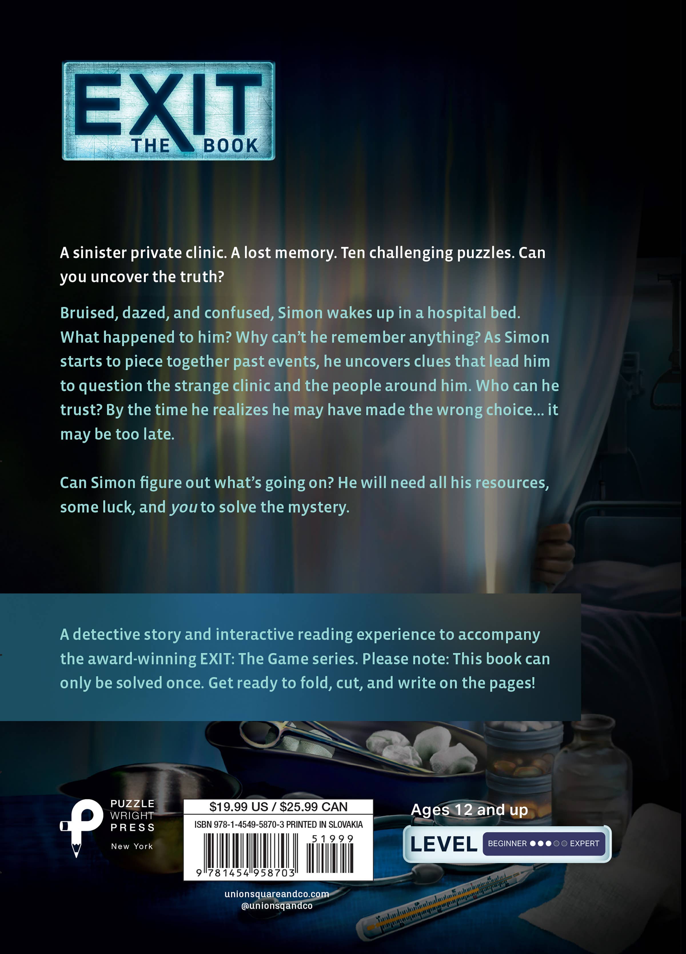 Hachette Book Group - Wholesale Coloring & Activity Book - Adult - Exit: The Book - The Clinic of Shadows: A Puzzle Novel1