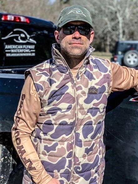 American Flyway Waterfowl - Wholesale Outerwear Vest - Men's - AF Waterfowl Old School Camo Puffer Vest0