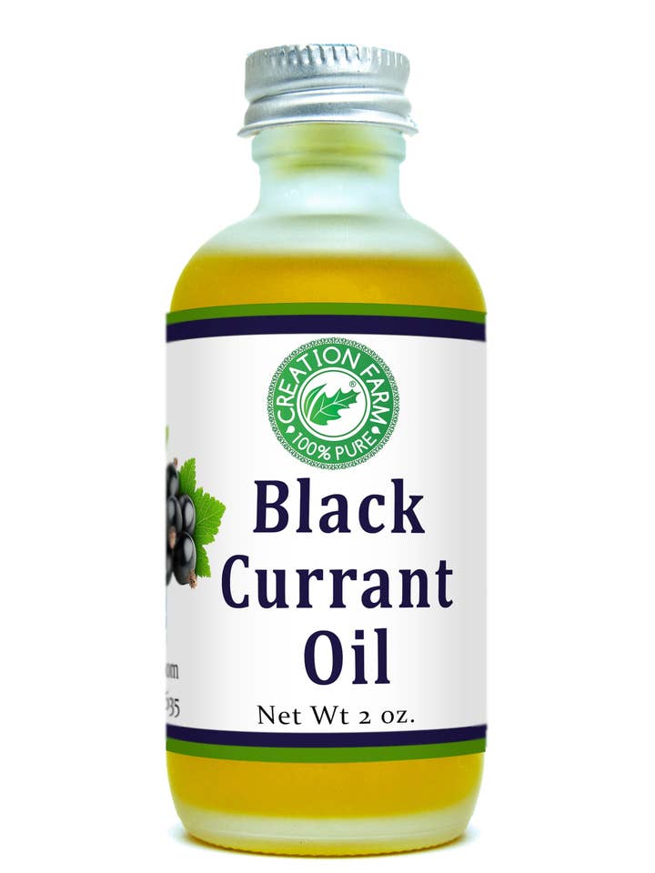 Solbærfrøolie 2 oz mat flaske til hudens elasticitet led negle hår Omega 3 6 9 rig næringsstof for engroshandel hos Creation Farm Inc