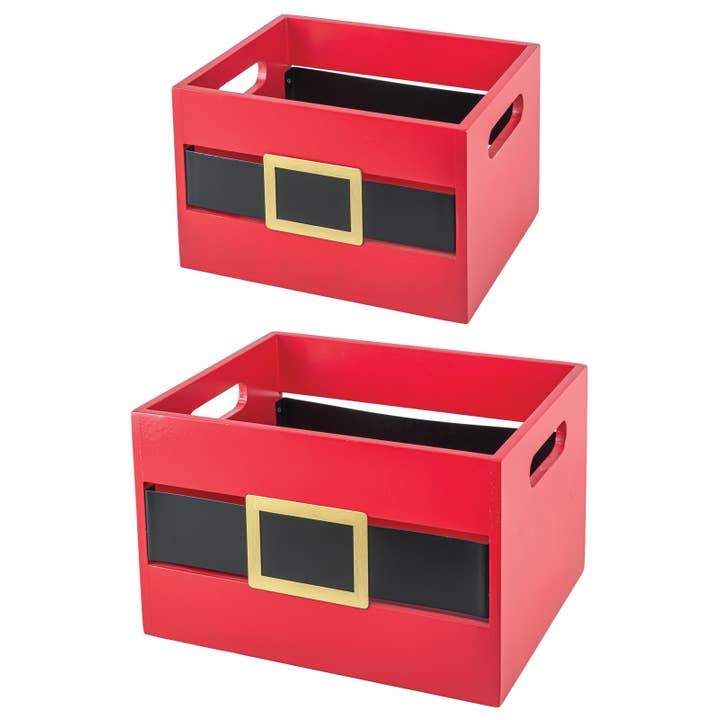 Christmas Gold Buckle Storage Crate, Set of 2 for wholesale by Hanna's Handiworks