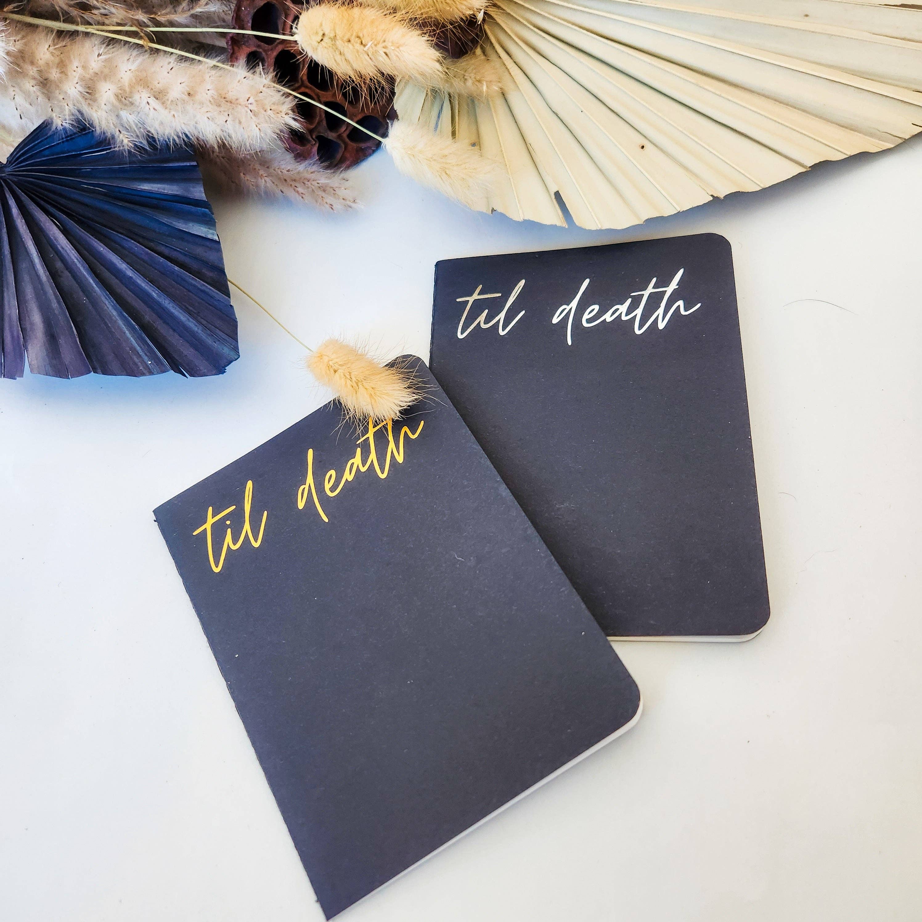 Lovesick Rebel - Wholesale Journal/Diary - Til Death Wedding Vow Books, Set of 2, Gold, Silver or White on Black1