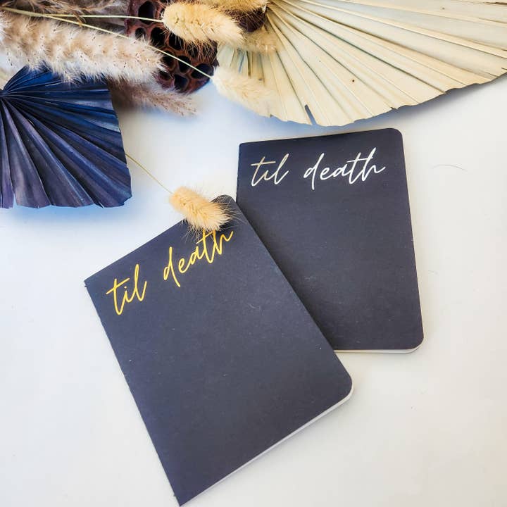 Lovesick Rebel - Wholesale Journal/diary - Til Death Wedding Vow Books, Set of 2, Gold, Silver or White on Black1