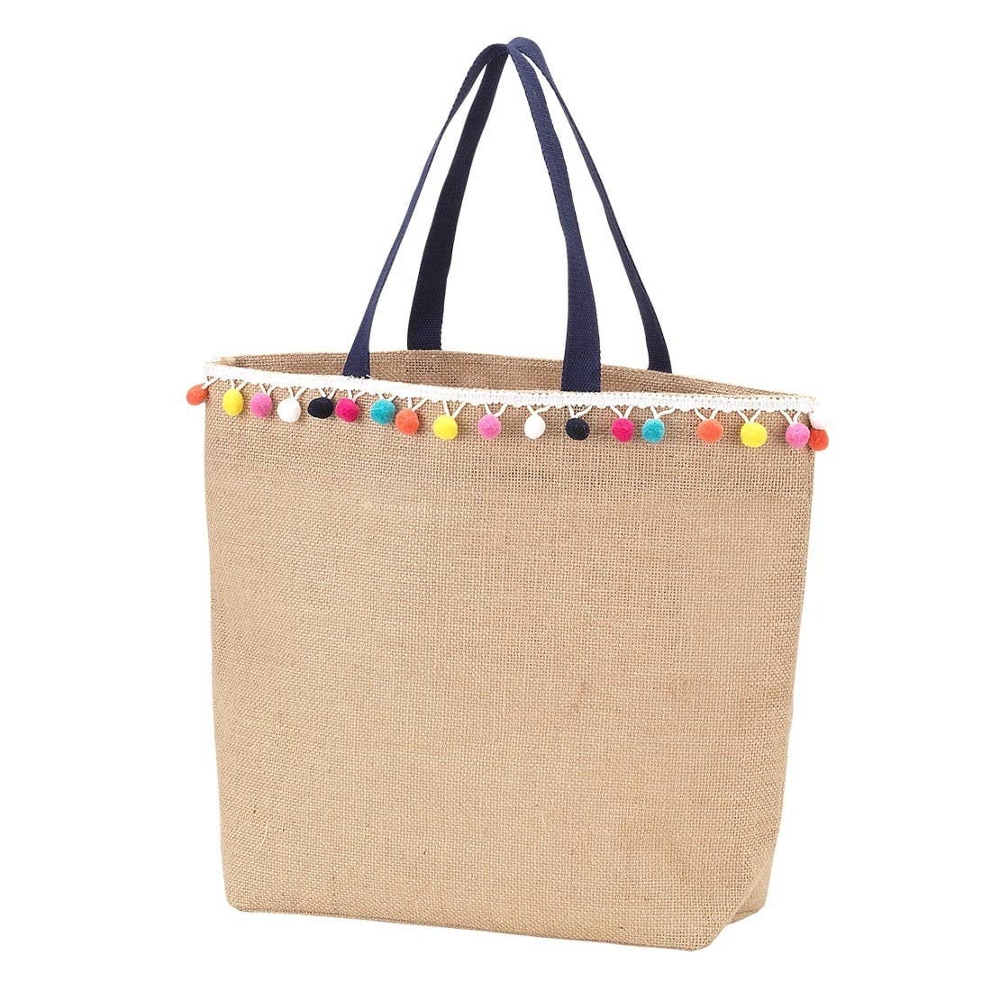 Wholesale Boutique - Wholesale Tote Bag - Women's - Multicolor Pom-Pom Tote0
