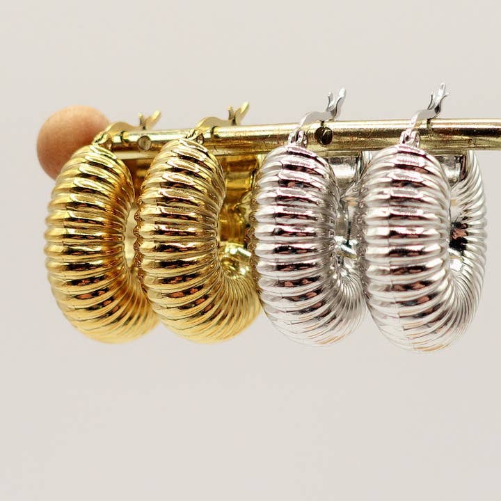 Daemon srls - Wholesale Dangle Earrings - ARIZONA - ACCIAIO INOSSIDABILE - orecchini bombè a cerchio3