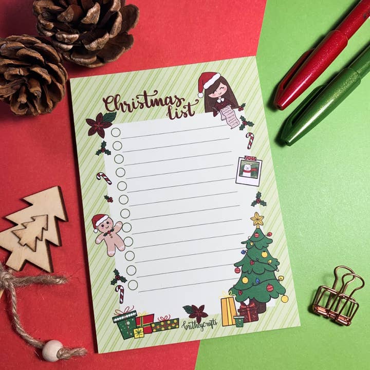 Christmas list A6 notepad por atacado de BrithzyCrafts