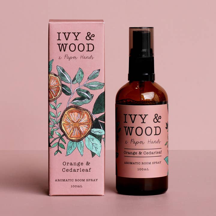 Botanical: Orange & Cedarleaf Room Spray for wholesale by Ivy & Wood