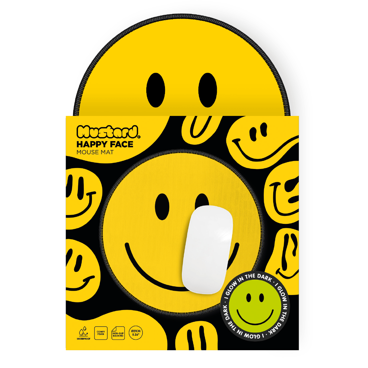 Mustard - Wholesale Mousepad/Trackpad - Happy Face Desk Mousepad1