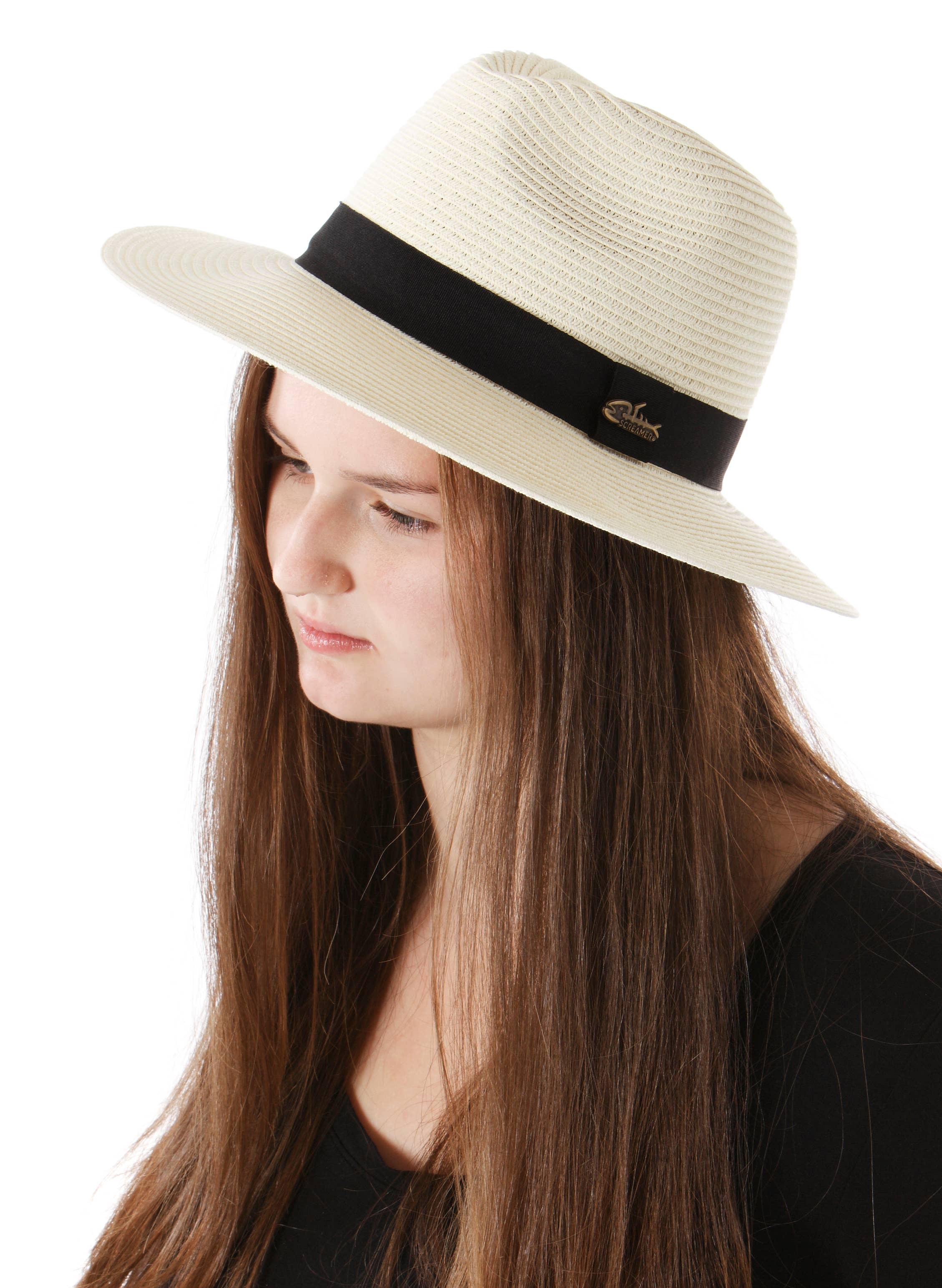 Screamer - Wholesale Strohoed - Uniseks - Screamer ivoorkleurige Panama zonhoed van papieren materiaal1