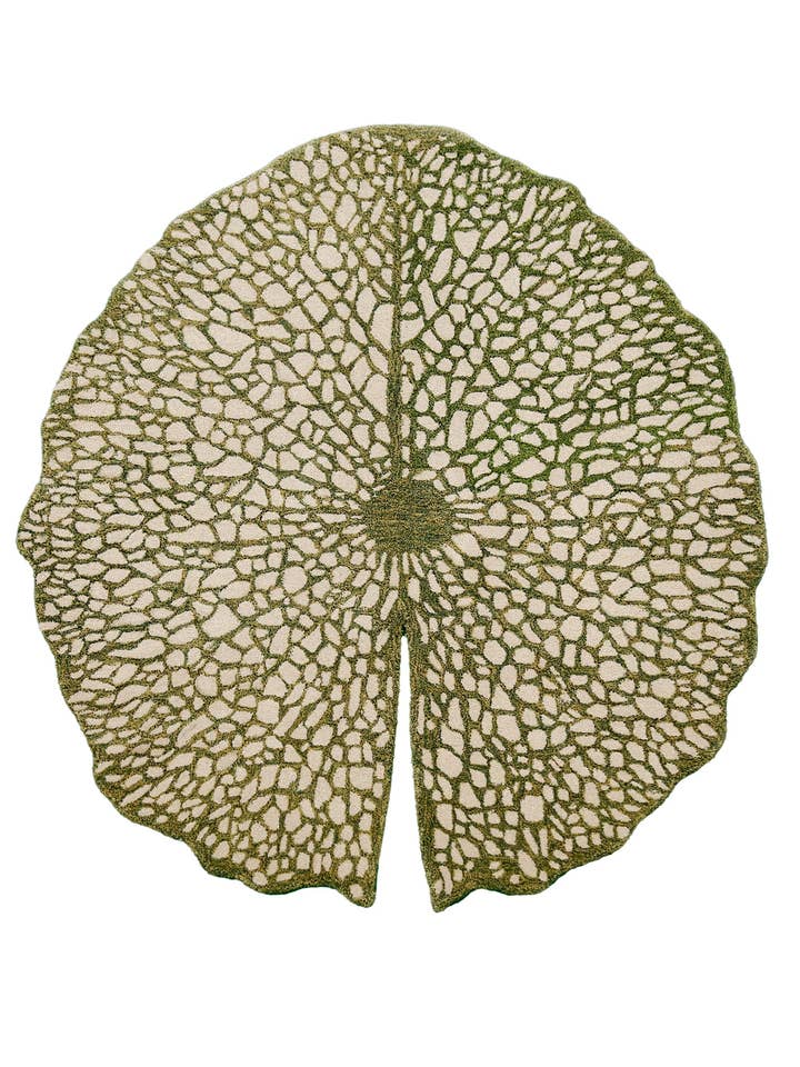Lotus Lace Green Hand Tufted Wool Area Rug for wholesale by The Rug Decor, Inc.