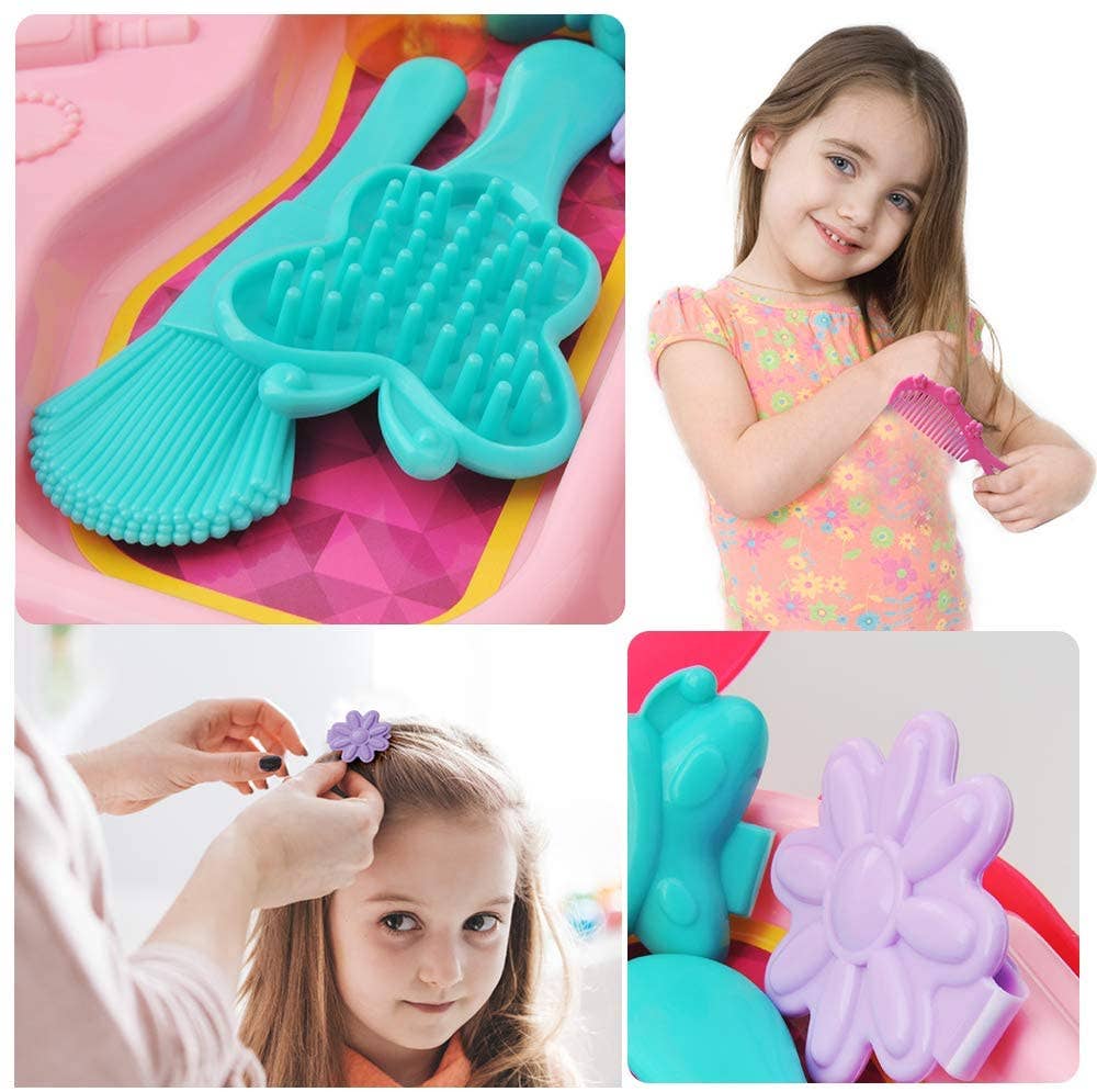 Toyventures - Wholesale Toy Set - Kids - Kids Beauty Girl Pretend Make up Style Princess Hair Vanity10