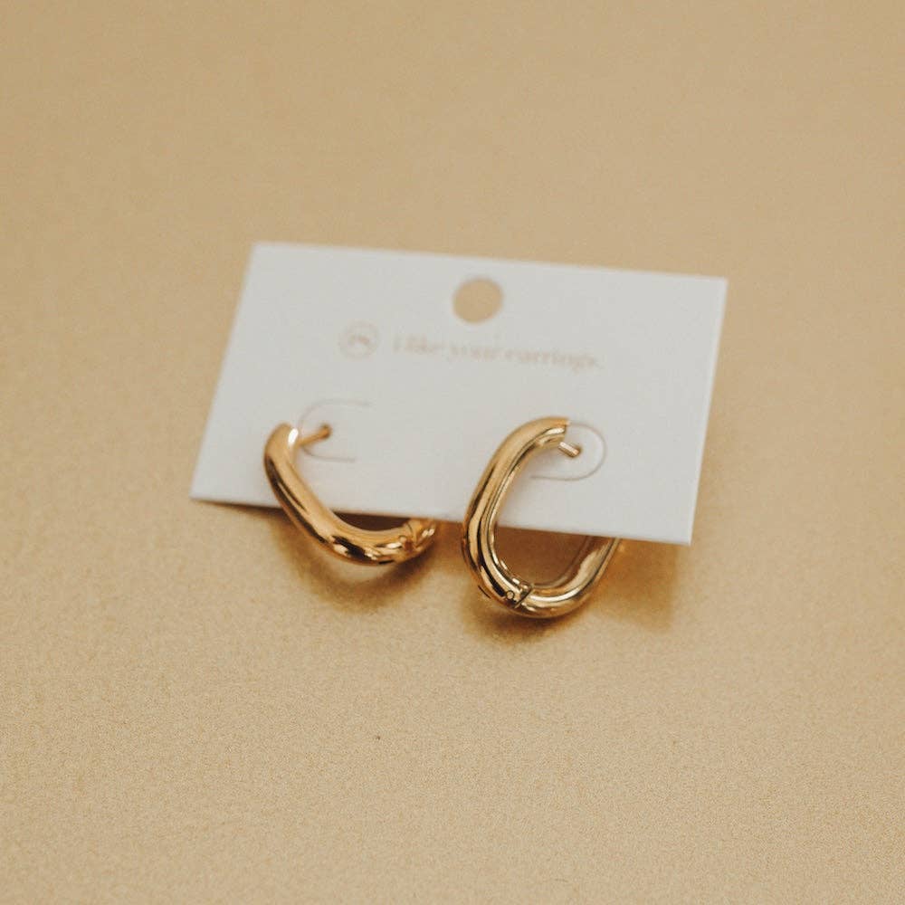 Pretty Simple - Wholesale Hoop Earrings - Flirty Fantasy Oval Hoop Earrings - WATERPROOF Wholesale