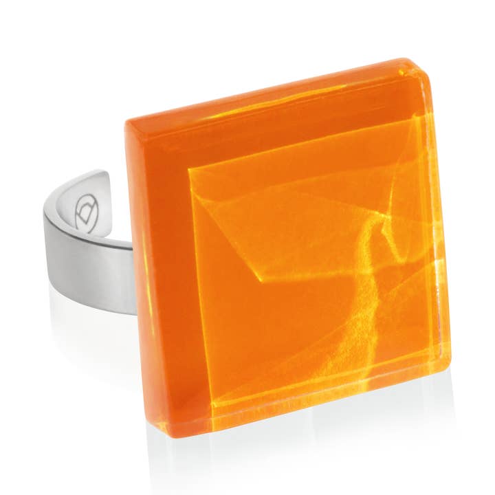 Anel de declaração com pedre/açafrão amarelo/ upcycling por atacado de ALEXASCHA