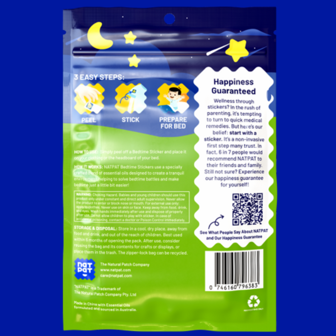 NATPAT – Kit de primeiros socorros - Crianças e bebés por atacado – NATPAT Autocolantes para a Hora de Dormir - Autocolantes Naturais para Ajudar a Dormir9