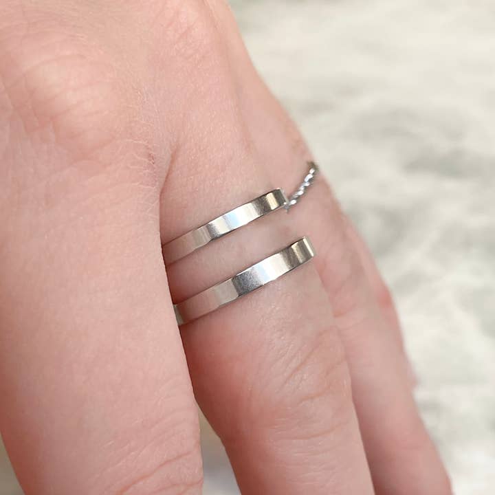 Blueyejewelry – Engroshandel Båndring – Guldbelagt Ring - Anløbningsfri Åben Dobbeltbåndsring8