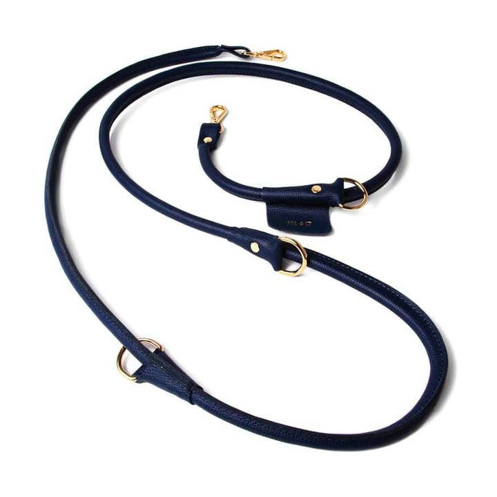 The Max: Navy 3-n-1 Adjustable Rope Leash for wholesale by Mario + Jacq