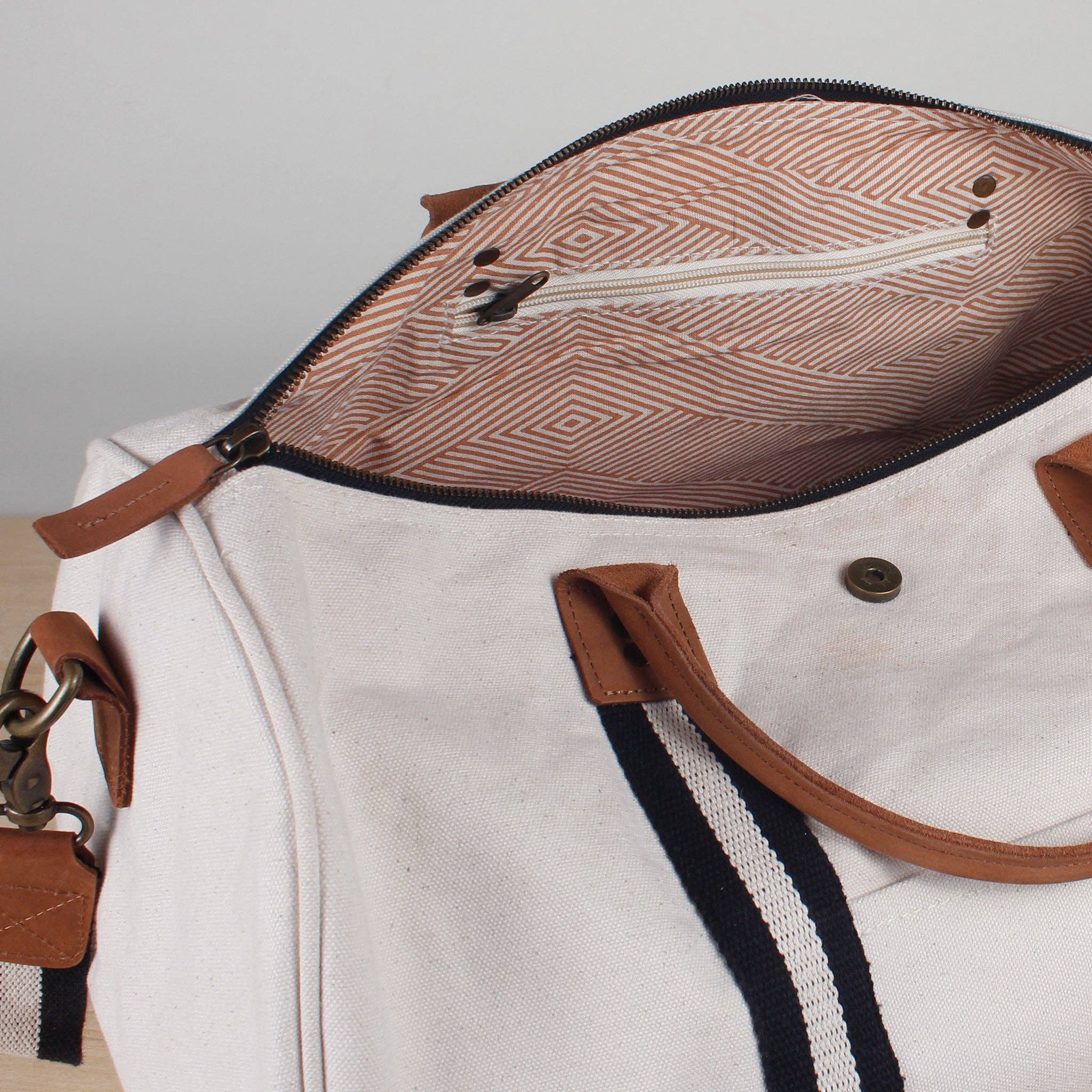 ShoreBags - Vente Sac de voyage – unisexe - Sac de voyage en toile de coton brut et cuir avec pochette pour trolley2