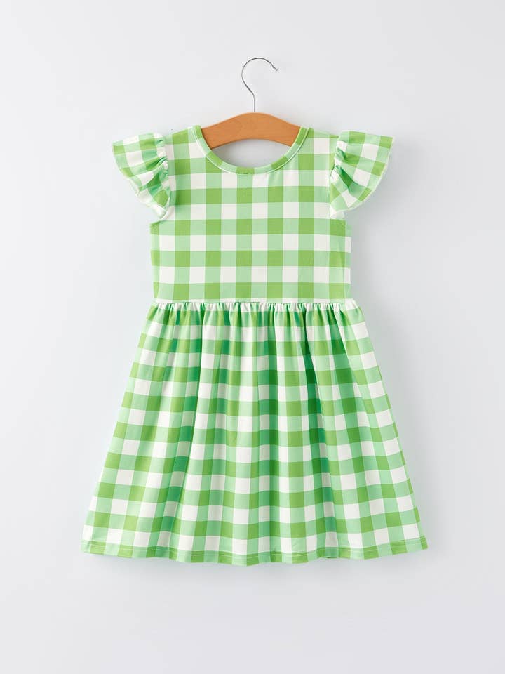 Rylee Faith Designs - Wholesale Dress - Kids - Girls Strawberry Plaid Print Dress 2-piece Set