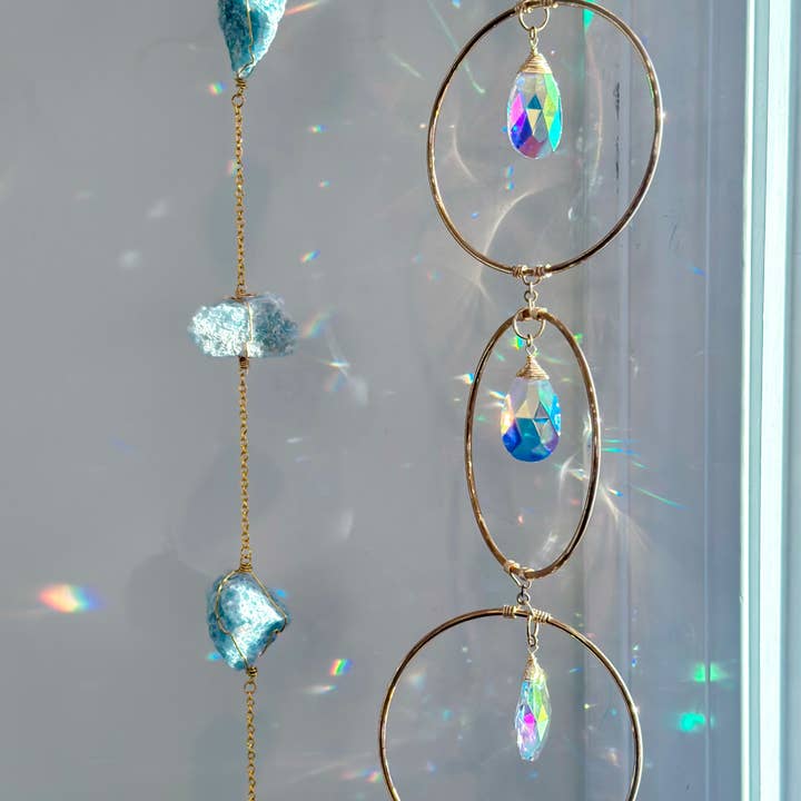 Elise Marie DeSigns - Wholesale Mobile - Celestite Crystal Garland | Calming Home Decor