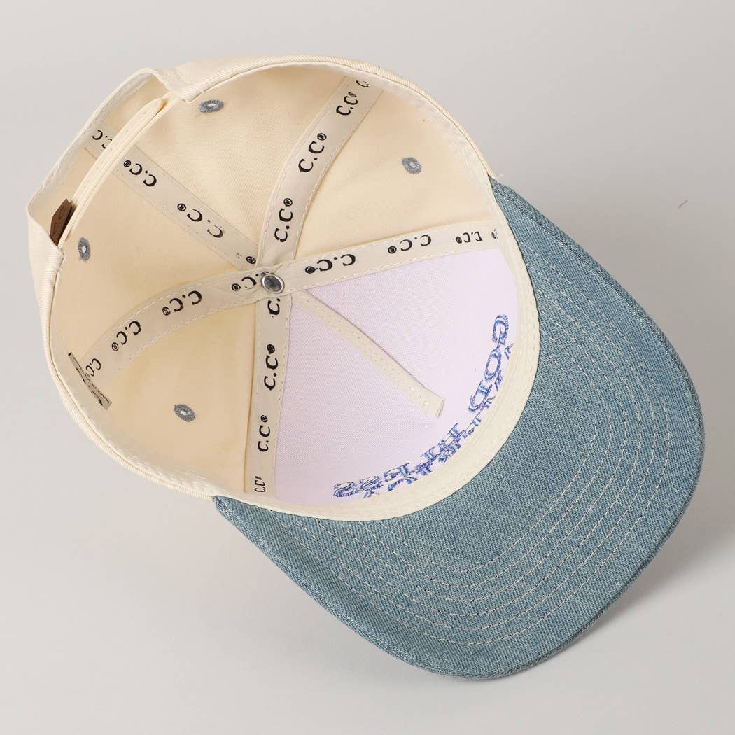 Fashion City - Wholesale Baseball Cap - Unisex - God Bless America Embroidered Two-Tone Canvas Cap15