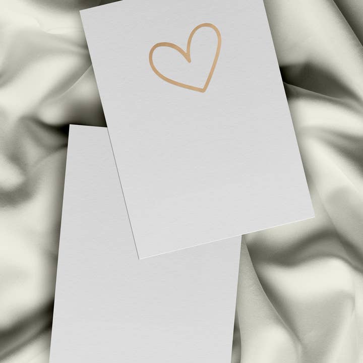 heart gold foil greeting card for wholesale by Gardners Road