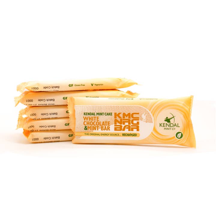 Kendal Mint Co® - Wholesale Snack Bar - KMC Energy Bar: White Chocolate coated Mint Cake (50g)