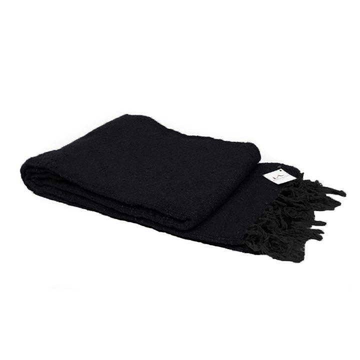 West Path - Wholesale Yoga Blanket - Solid Black Mexican Yoga Blanket