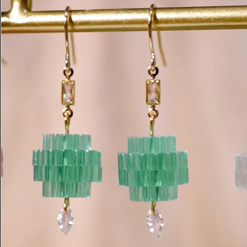 Lassoed Moon - Wholesale Dangle Earrings - Teeny Tiny Crystal Chandelearrings4