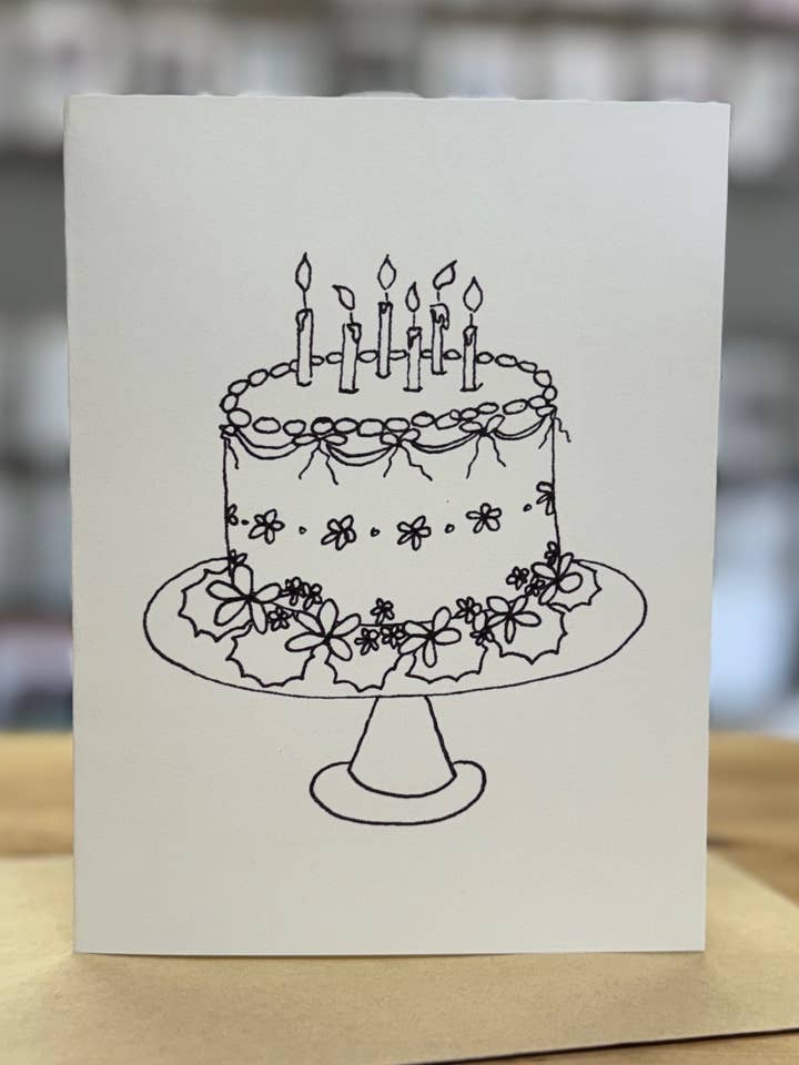 Birthday Cake On A Plate "Color Me" | Greeting Card for wholesale by Covered With Art