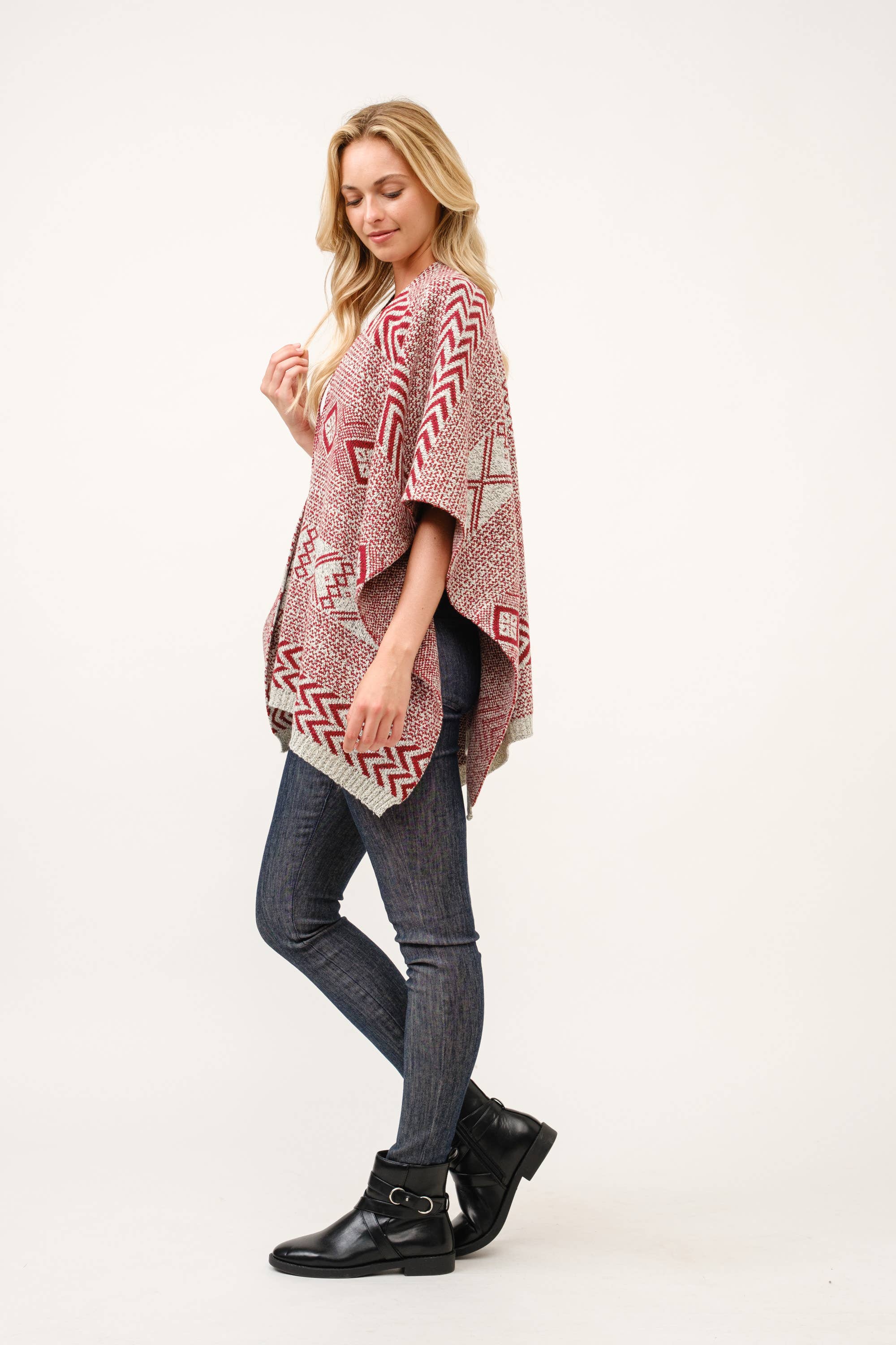 Raj Trading & Imports (USA) Inc. - Wholesale Poncho - Dames - Lori ruana met Azteekse print en wikkelstijl7