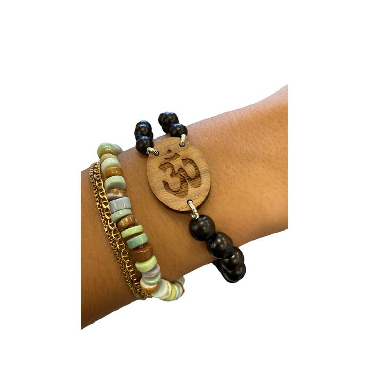 Jen Stock Mindful Designs - Wholesale Beaded Bracelet - Signature ©️Goddess Bracelet || Wood OM4