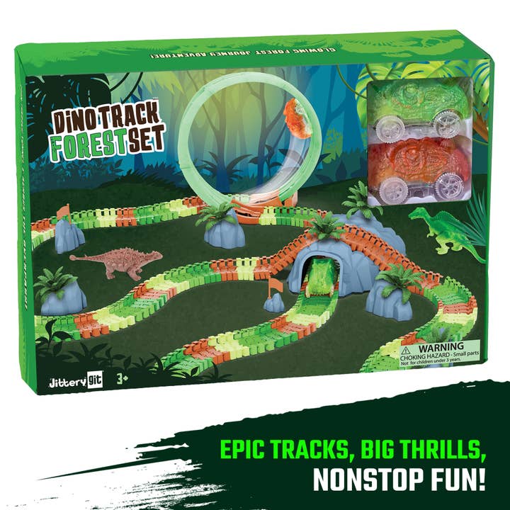 JitteryGit - Venta al por mayor Conjunto de juguetes - Niños - Set de regalo de juguetes STEM de Dinosaur Forest Race Car Track Edition