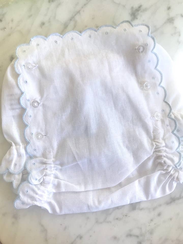 Zsa Zsa & LoLLi Monogram Blanks - Wholesale Underwear/Diaper Cover - Baby - Scalloped Diaper Cover, Panty, Monogram, Embroidery