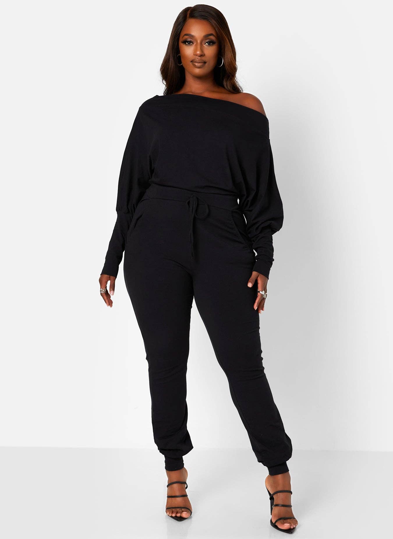 Let's Run Away Over The Shoulder Jumper With Pockets - Black for wholesale on Faire2